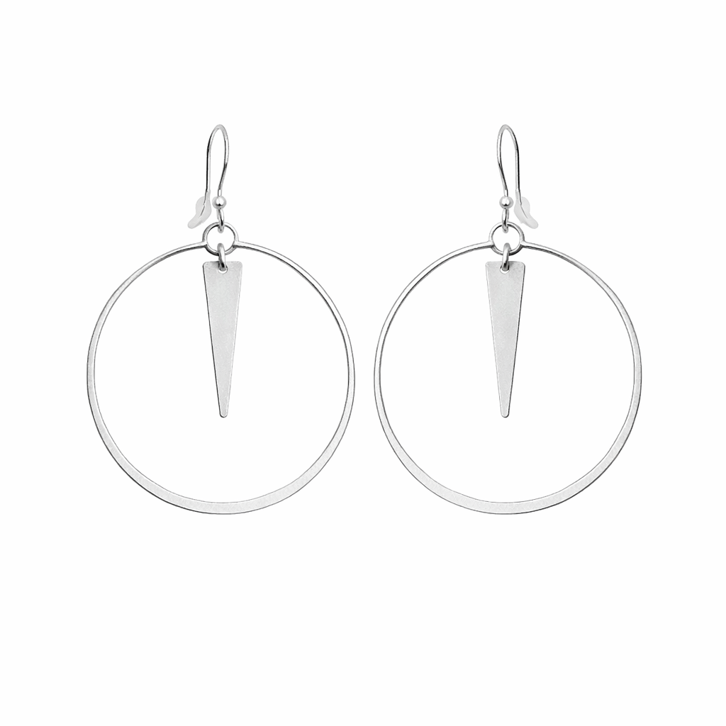 Sterling Silver Trapezoid Drop Earrings