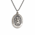 Sterling Silver St. Christopher Medal Necklace