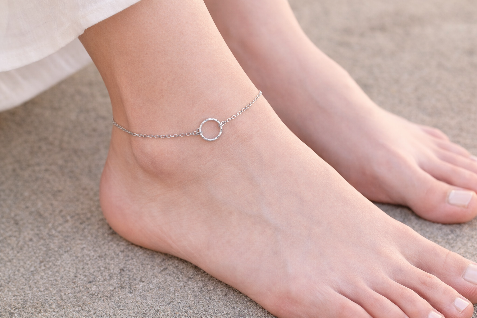 Sterling Silver Eternity Anklet