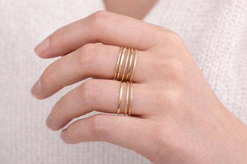14K Gold-Filled Stacking Rings - Set of 7