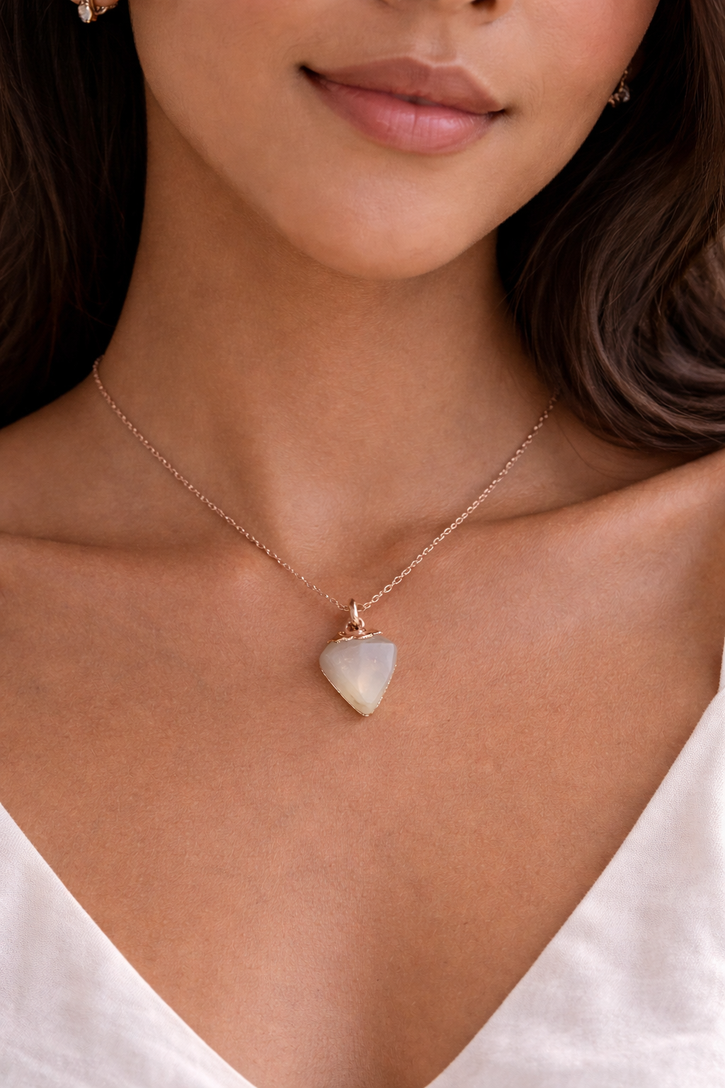 Gold-Filled Raw Moonstone Necklace