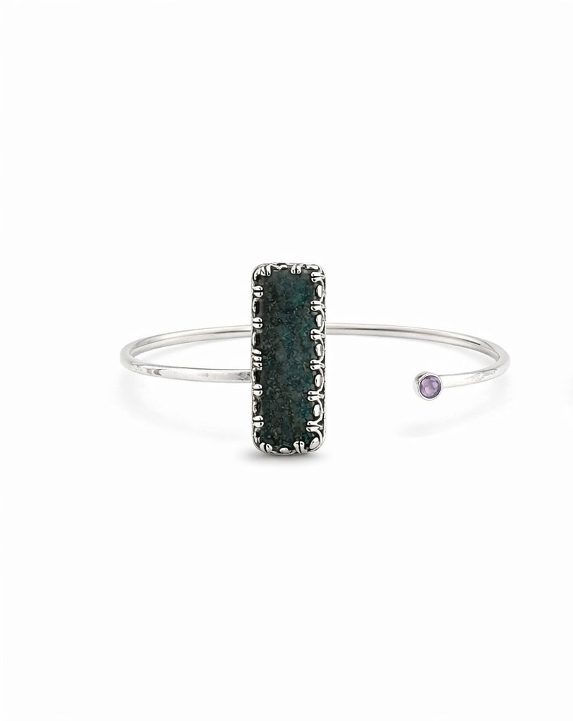 Amethyst & Chrysocolla Cuff Bracelet