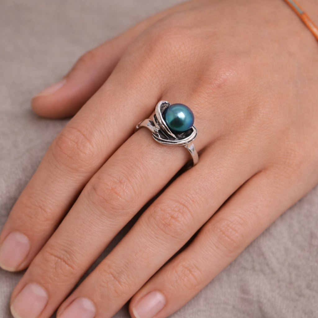 Sterling Silver Tahitian Pearl Ring