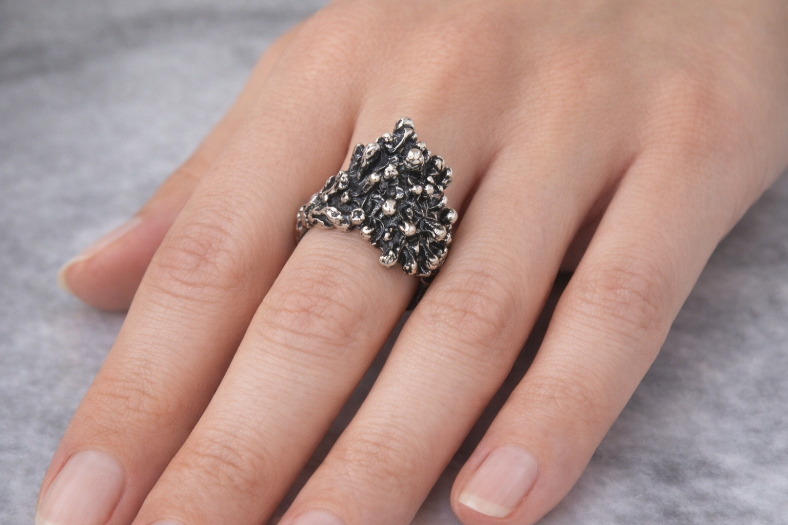 Sterling Silver Diamond Ring