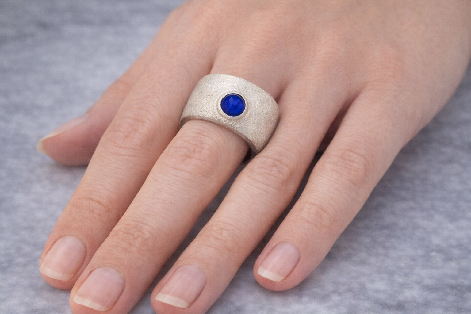 Sterling Silver Blue Sapphire Ring