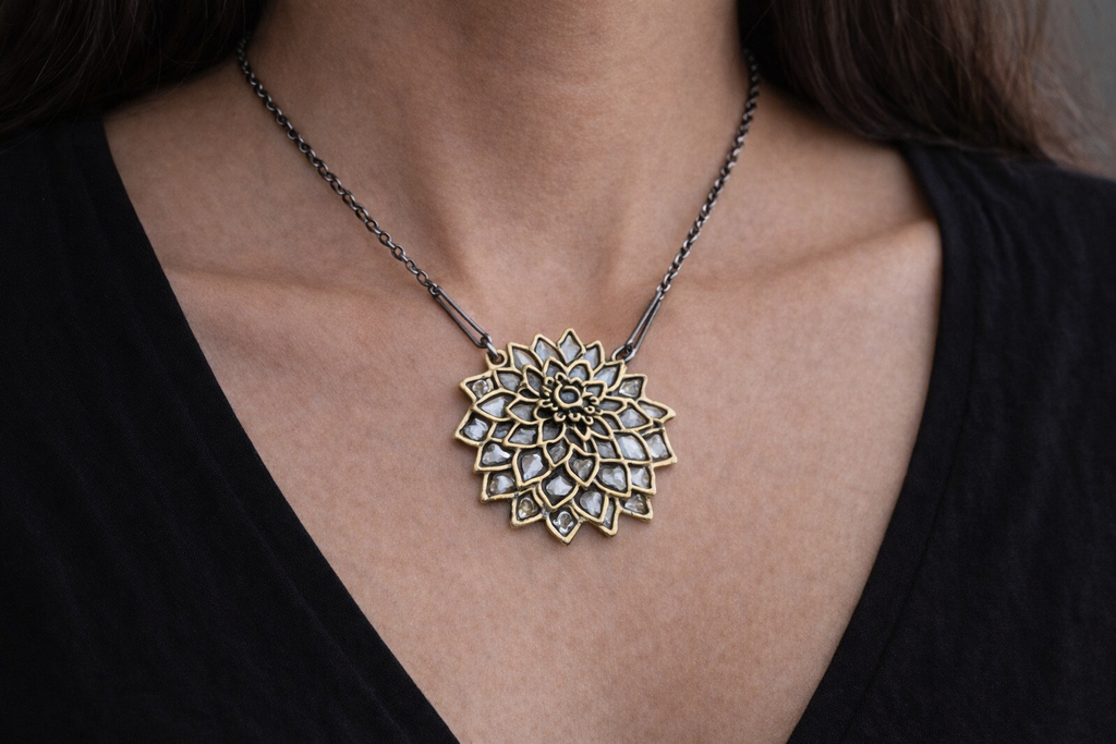 Sterling Silver & Gold Filled Pendant Necklace