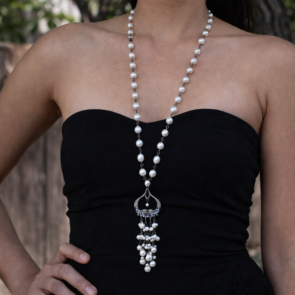 Sterling Silver Mermaid Pearl Necklace