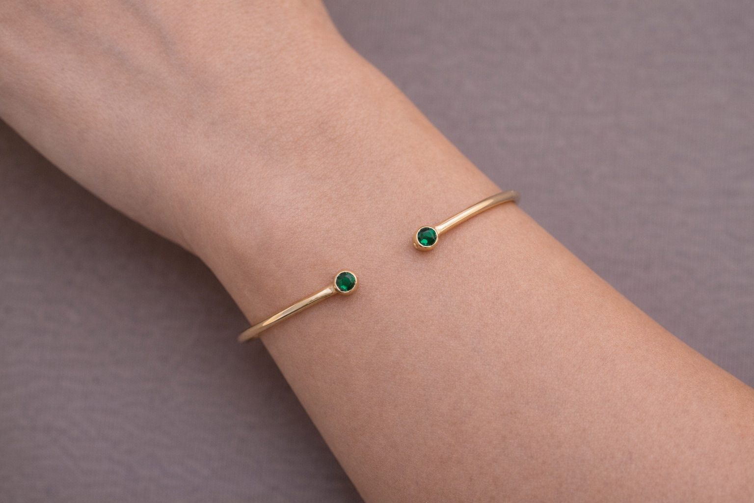 Emerald Open Cuff Bracelet