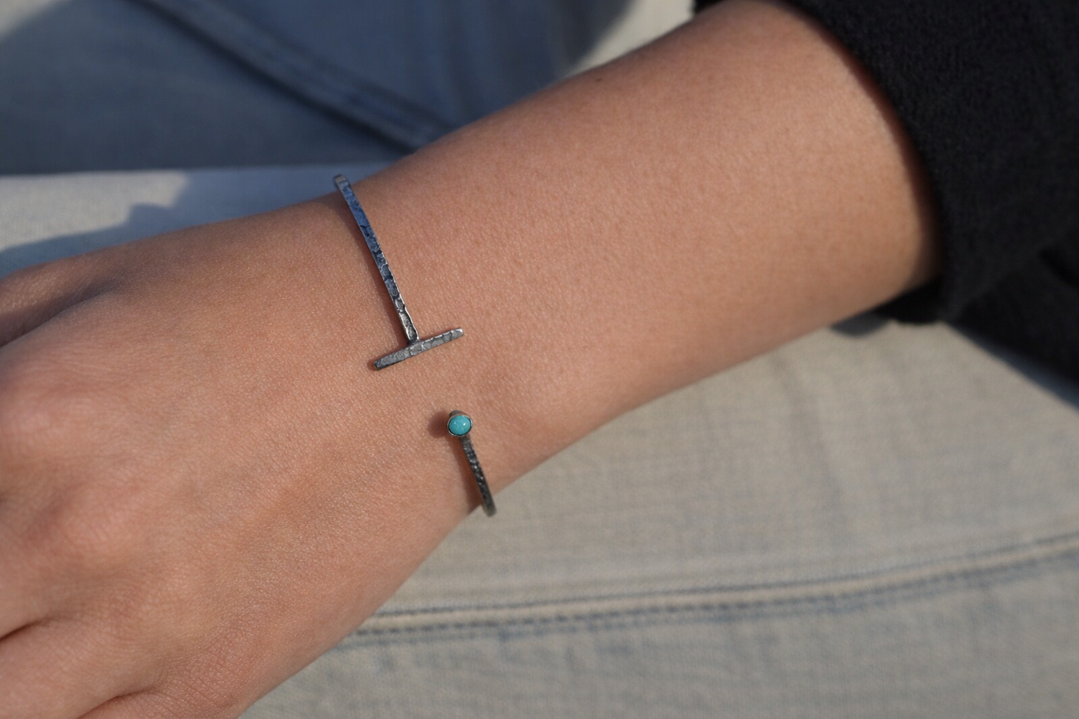 Turquoise Bar Cuff Bracelet