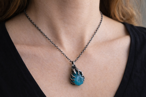 Blue Fluorite Pendant Necklace