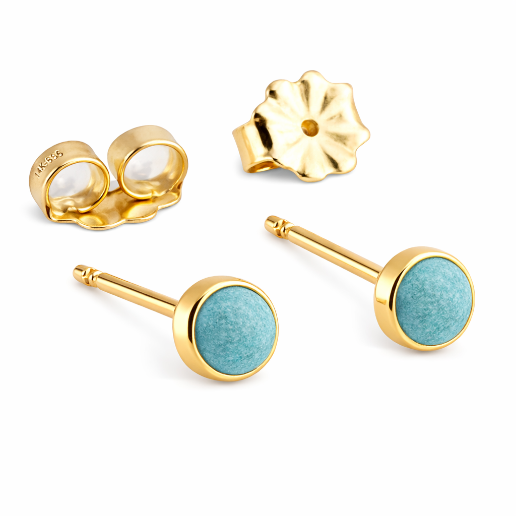 Gold-Filled Turquoise Stud Earrings