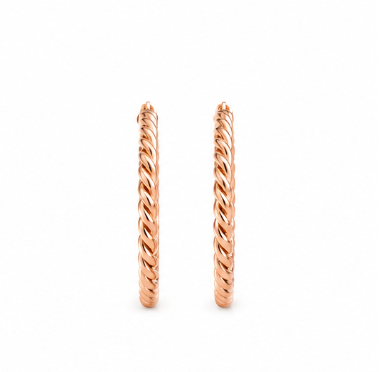 Rose Gold-Filled Small Twisted Hoop Earrings