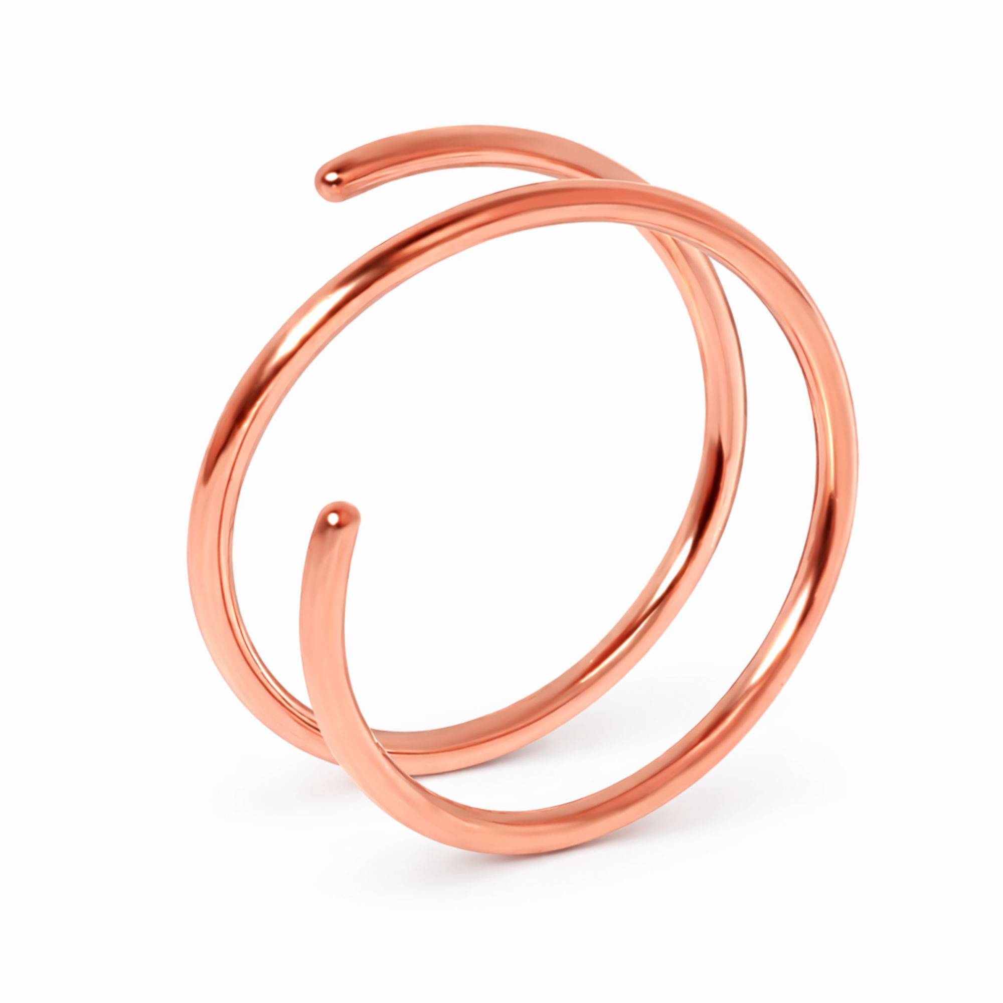 Spiral Twist Double Nose Hoop