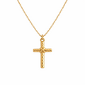 14K Solid Gold Cross Pendant Necklace