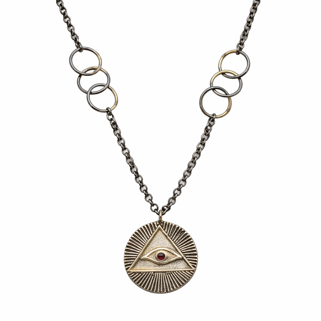 Sterling Silver Eye of Horus Pendant Necklace