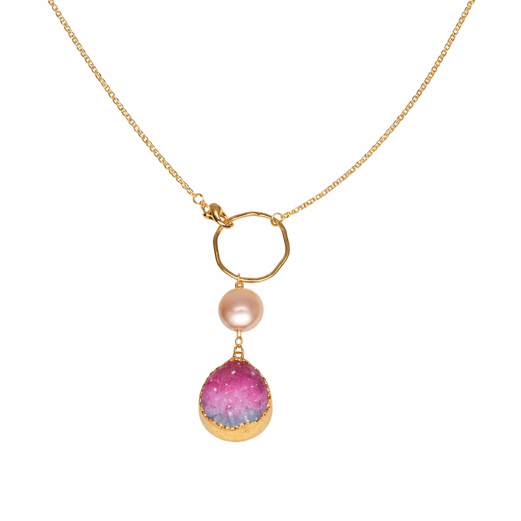 Multicolor Druzy Pendant Necklace