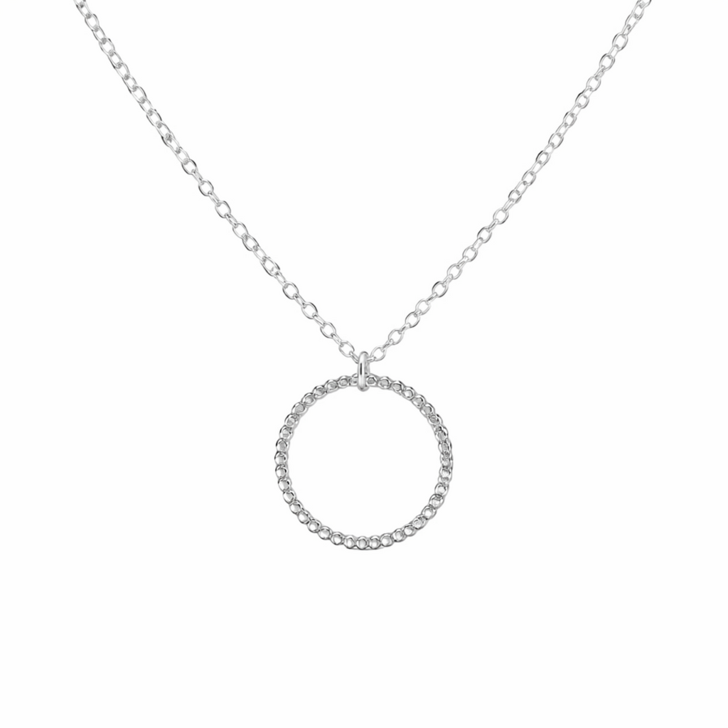 Sterling Silver Circle Pendant Necklace