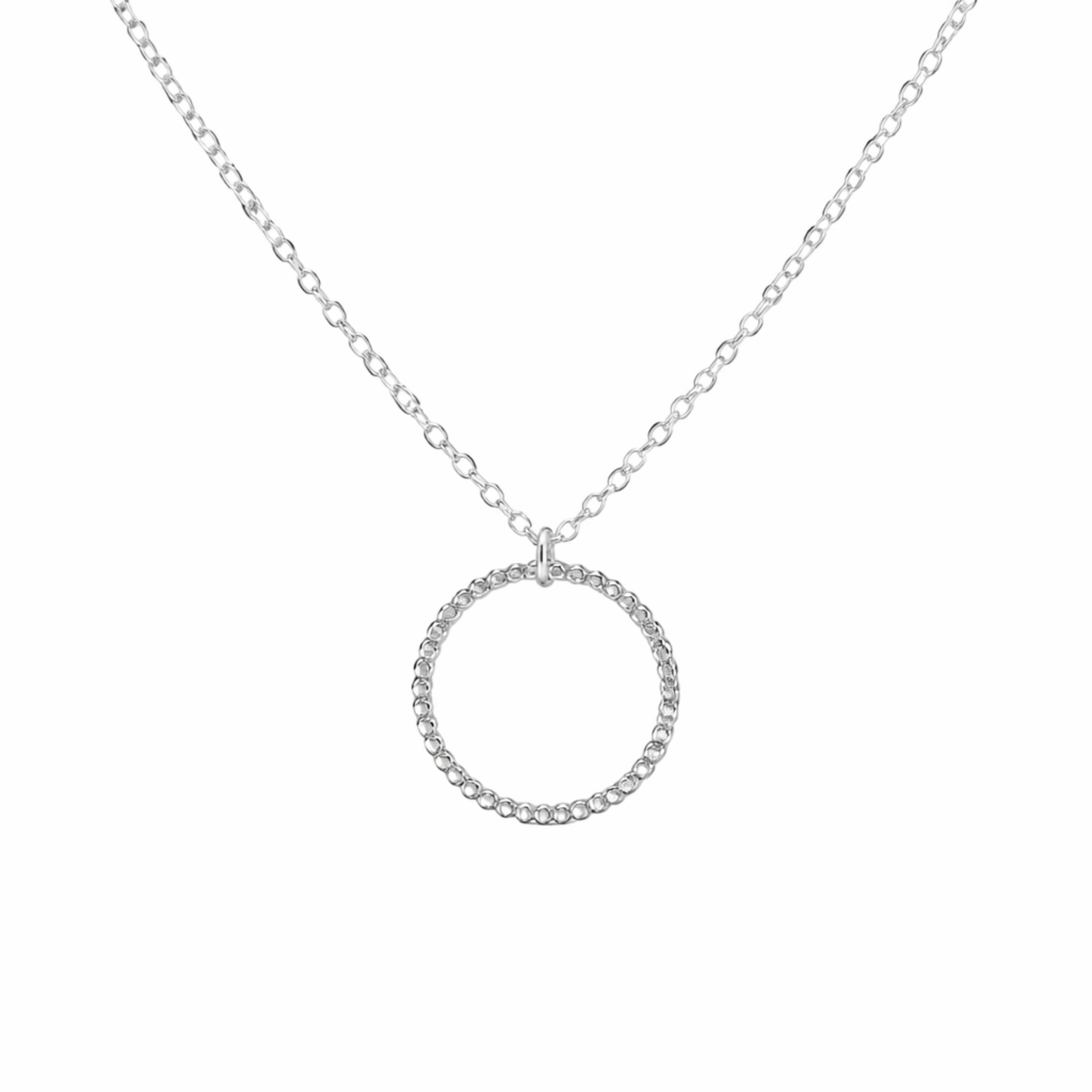 Sterling Silver Circle Pendant Necklace
