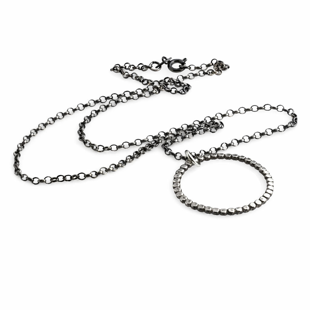 Sterling Silver Circle Pendant Necklace