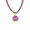 Pink & Blue Druzy Pendant Necklace