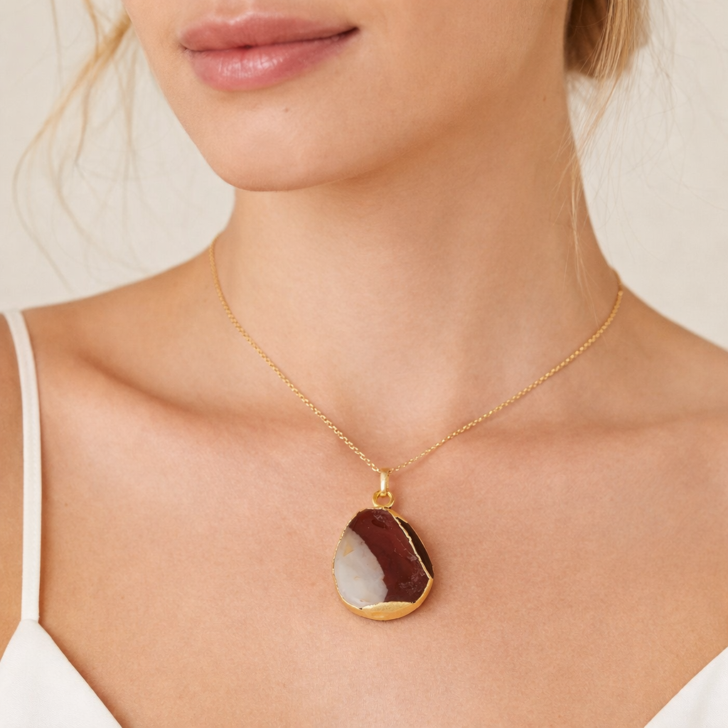 Large Agate Pendant Necklace
