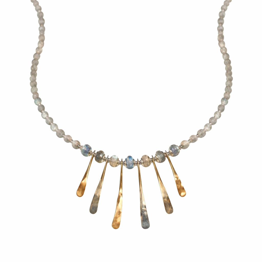 Sterling Silver & Gold Filled Labradorite Necklace