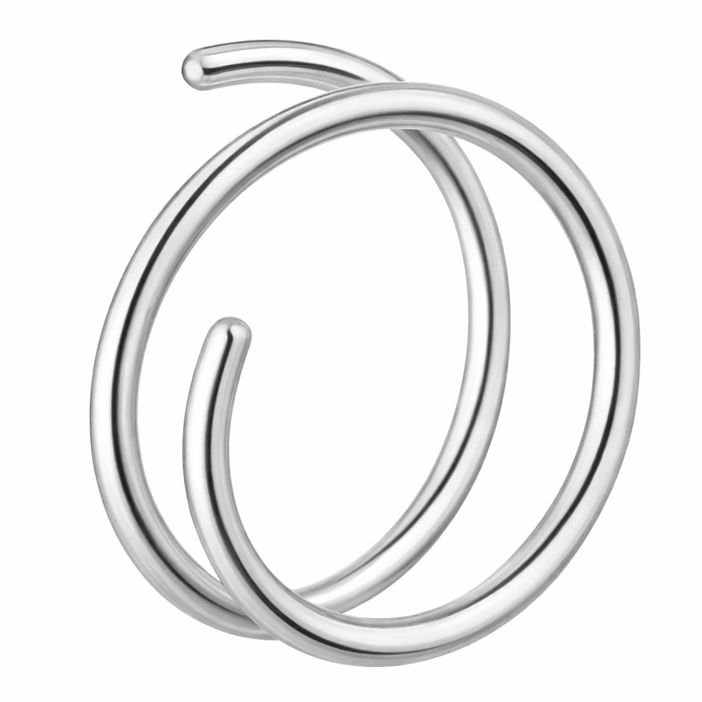 Spiral Twist Double Nose Hoop
