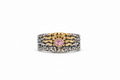 Pink Tourmaline Mixed Metal Ring
