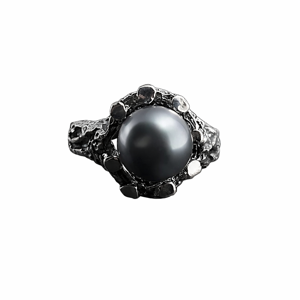 Sterling Silver Black Tahitian Pearl Ring