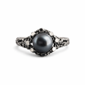 Sterling Silver Black Tahitian Pearl Ring