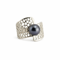 Sterling Silver Black Tahitian Pearl Ring