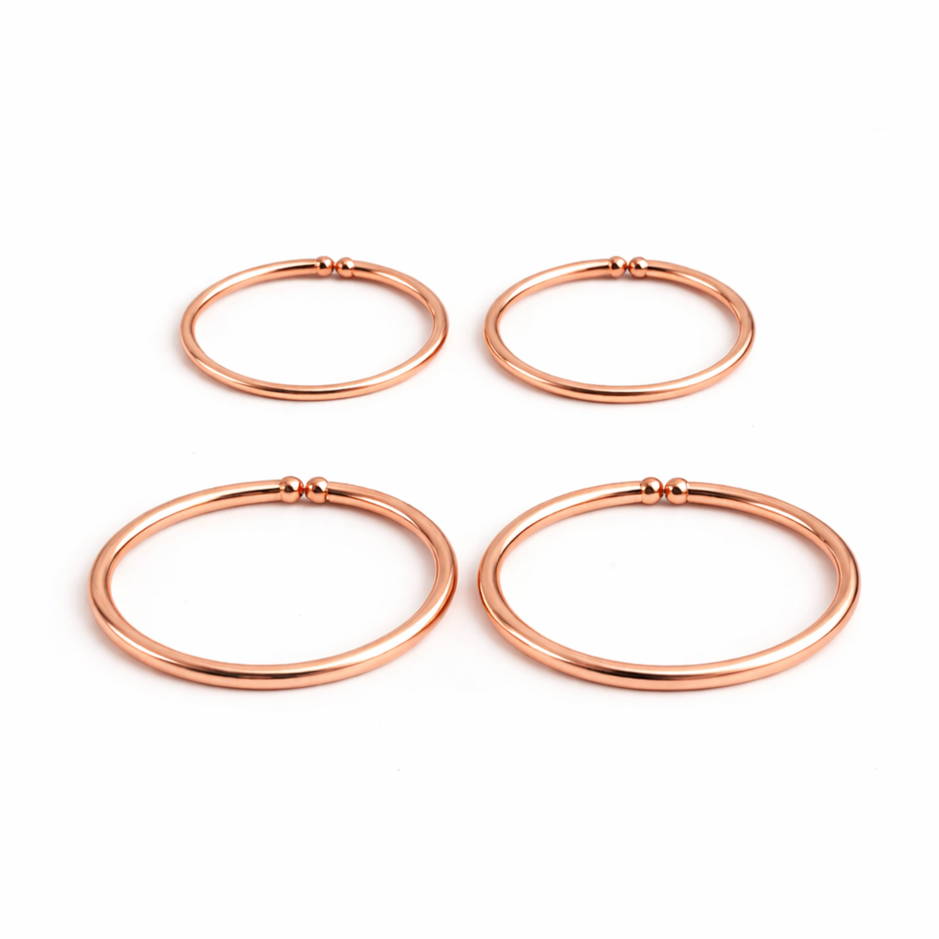 22 GA Rose Gold-Filled 2-Pair Hoop Earrings Set