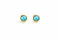 Gold-Filled Blue Opal Stud Earrings