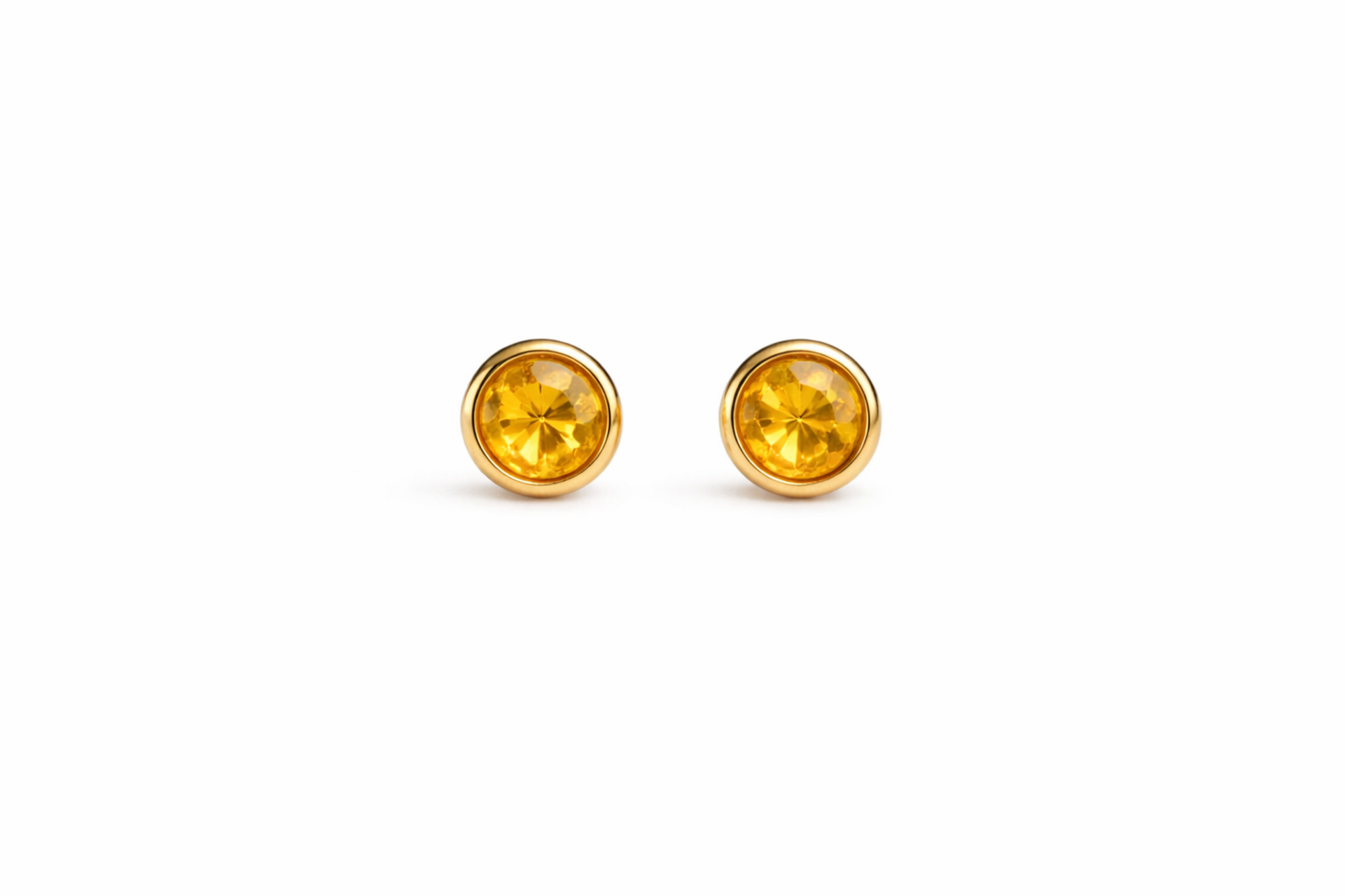 Gold-Filled Citrine Stud Earrings