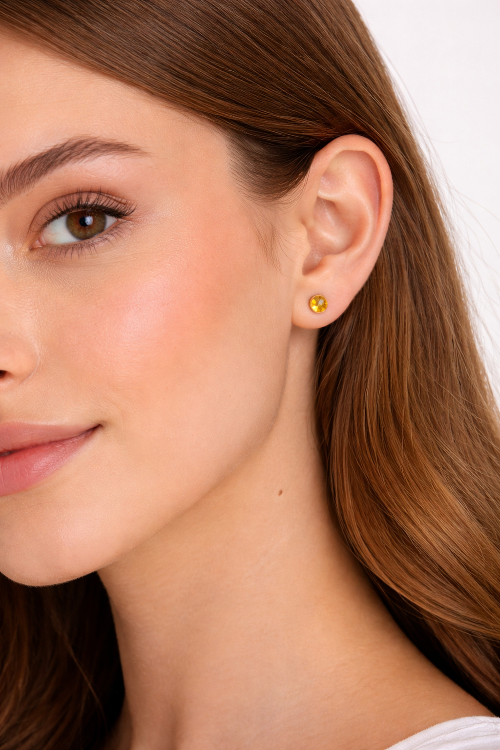 Gold-Filled Citrine Stud Earrings