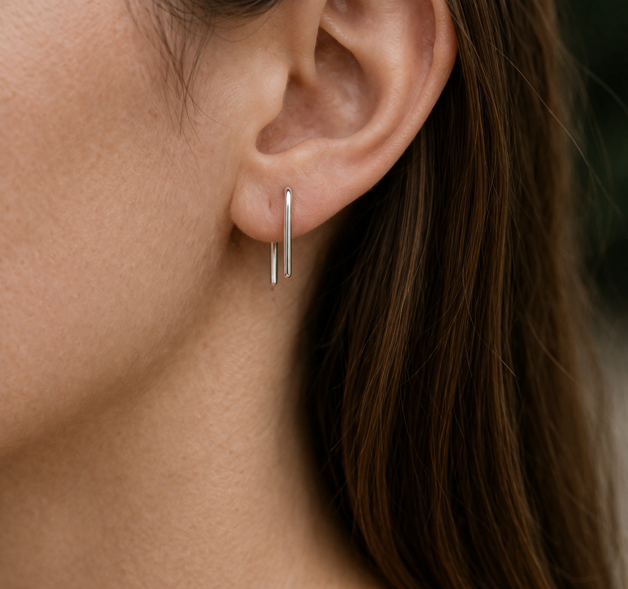 Sterling Silver Hammered Curve Earrings