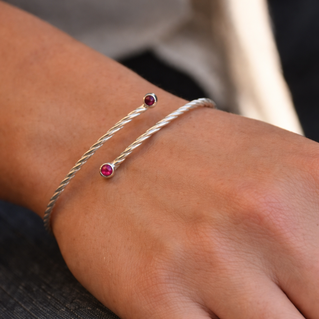 Red Ruby Cuff Bracelet