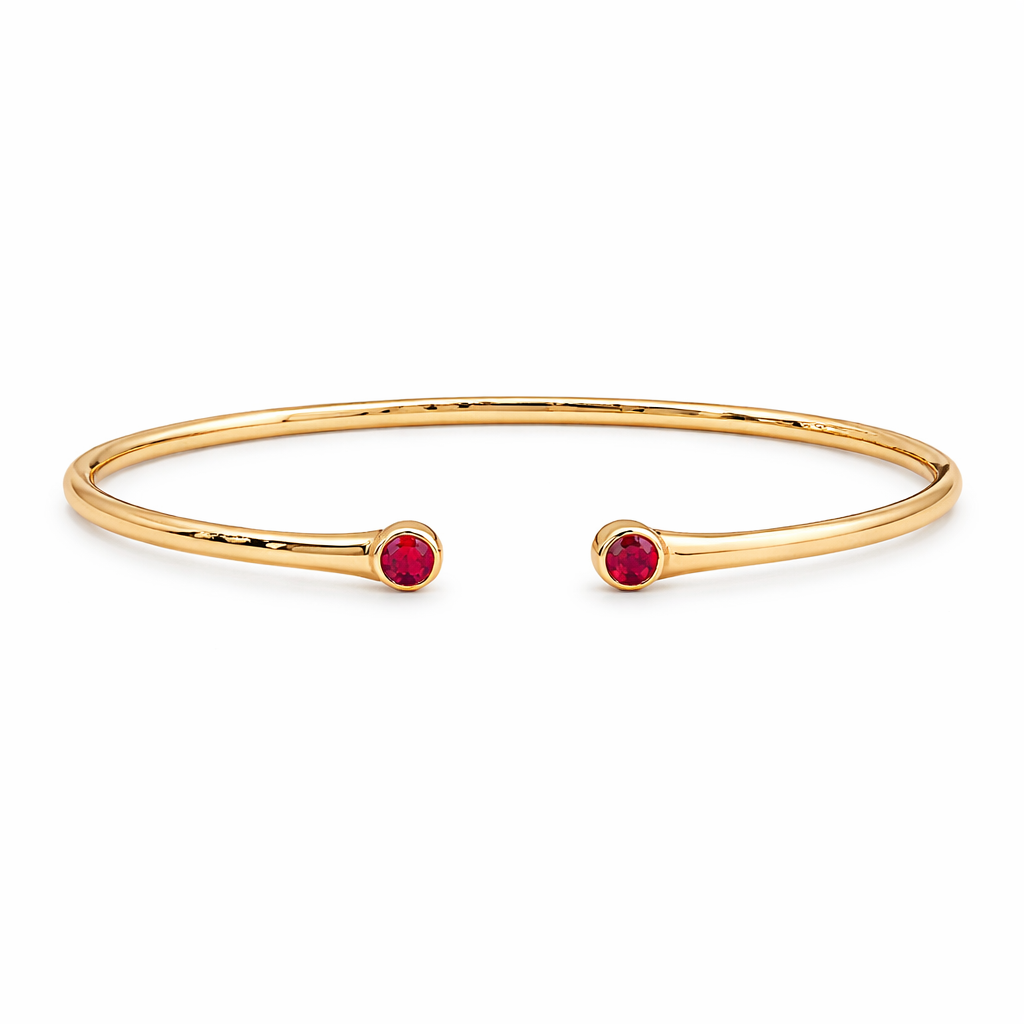 Red Ruby Open Cuff Bracelet
