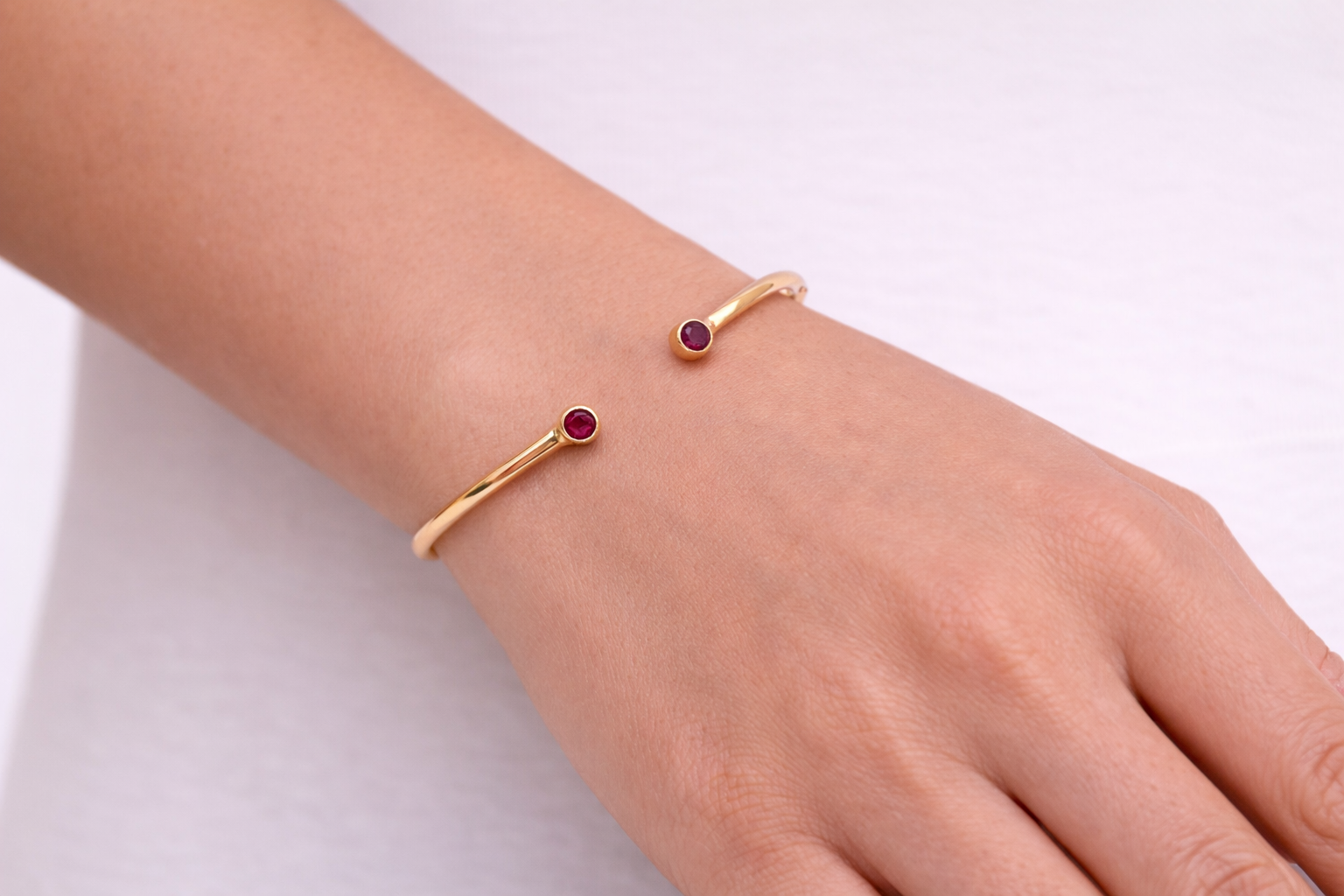 Red Ruby Open Cuff Bracelet