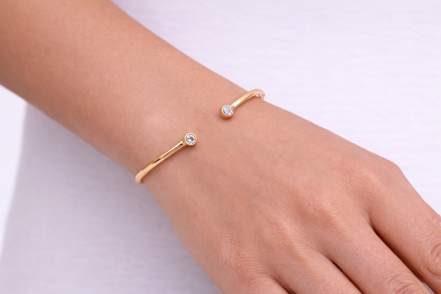 Cubic Zirconia Open Cuff Bracelet