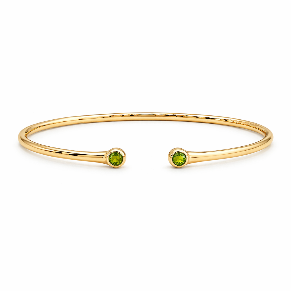 Green Peridot Open Cuff Bracelet