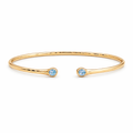 Aquamarine Gold Open Cuff Bracelet