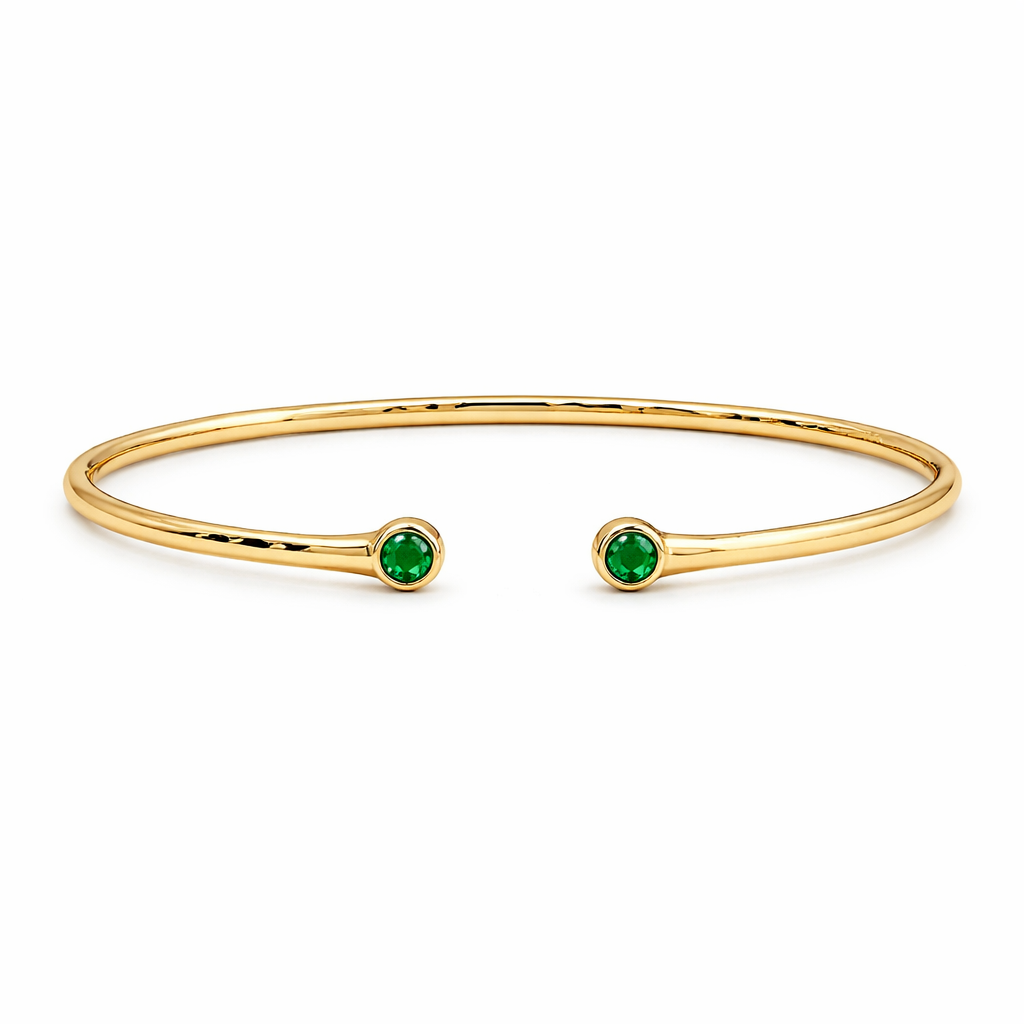 Emerald Open Cuff Bracelet