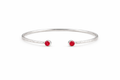 Ruby & Garnet Hammered Open Cuff Bracelet
