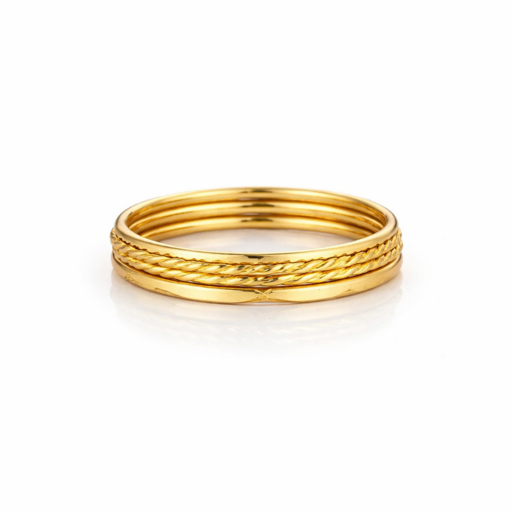 14K Gold Filled Stacking Ring Set (7 Rings)