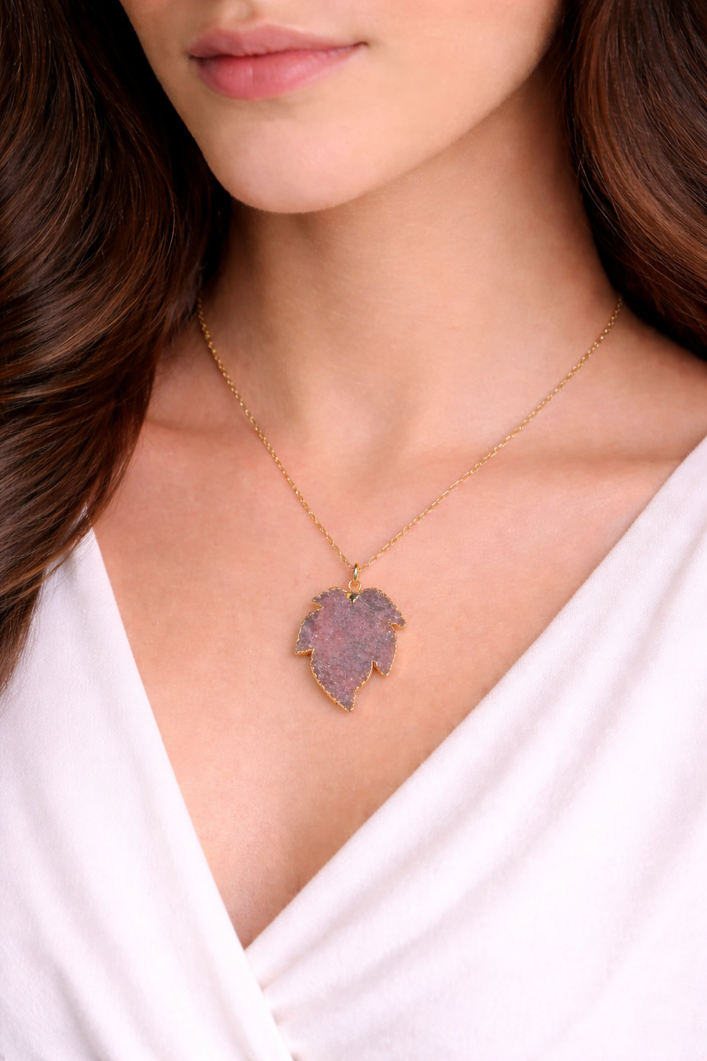 24K Gold Druzy Pendant Necklace