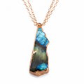 14K Rose Gold Labradorite Pendant Necklace
