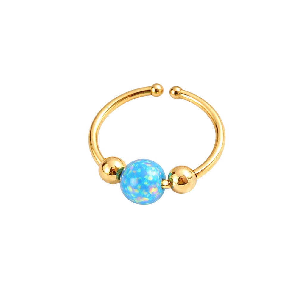 Blue Opal Nose Hoop