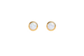 Gold-Filled White Opal Stud Earrings