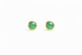 Gold-Filled Green Jade Stud Earrings